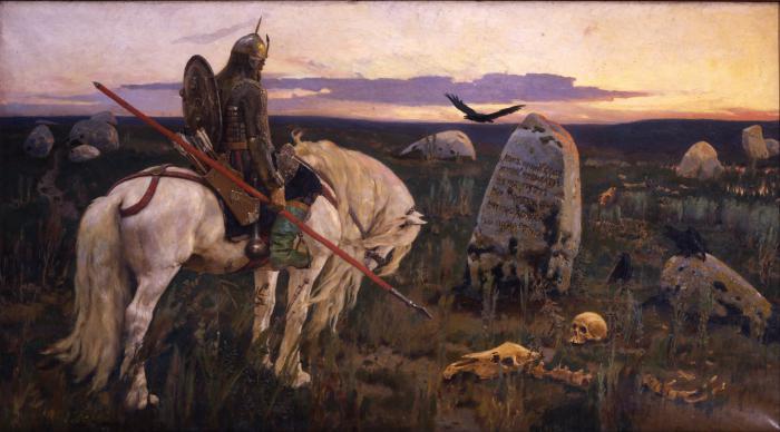 Vasnetsov Ιππότης στο σταυροδρόμι. Περιγραφή 