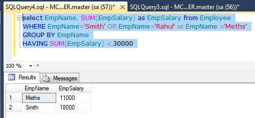 HAVING SQL: περιγραφή, σύνταξη, παραδείγματα